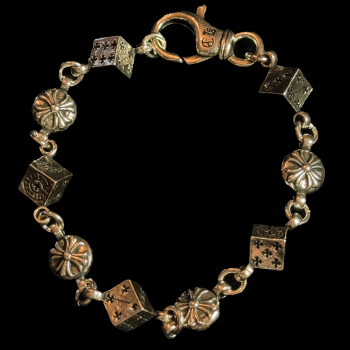 Chrome Hearts Dice And Cross Ball Bracelet 18 CM სამაჯური
