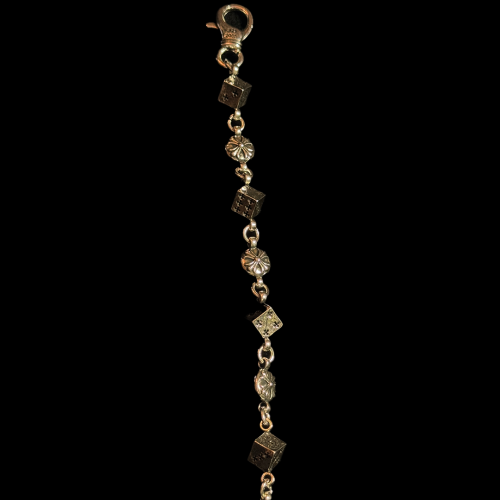 Chrome Hearts Dice And Cross Ball Bracelet 20 CM სამაჯური