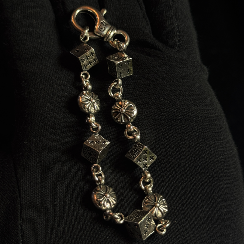 Chrome Hearts Dice And Cross Ball Bracelet 20 CM სამაჯური